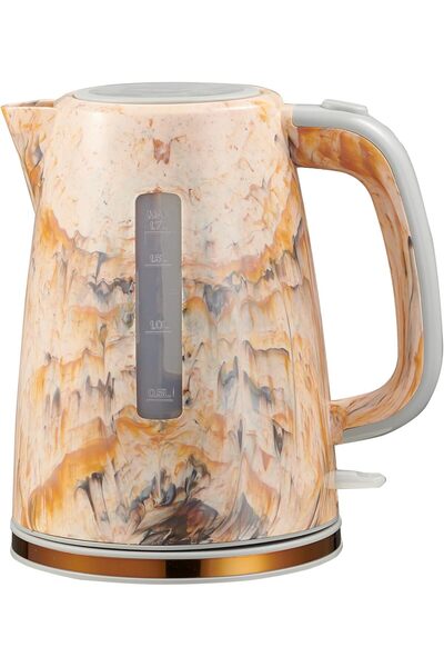 Koolen Marble Effect Electric Kettle, 2200W, 1.7L, Orange Marble