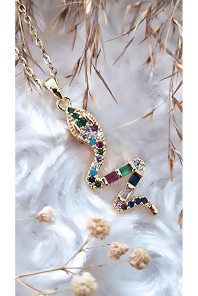 Serenity قلادة من الفولاذ على شكل ثعبان