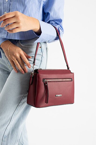 grand coco Women's chic double strap burgundy hand and shoulder bag