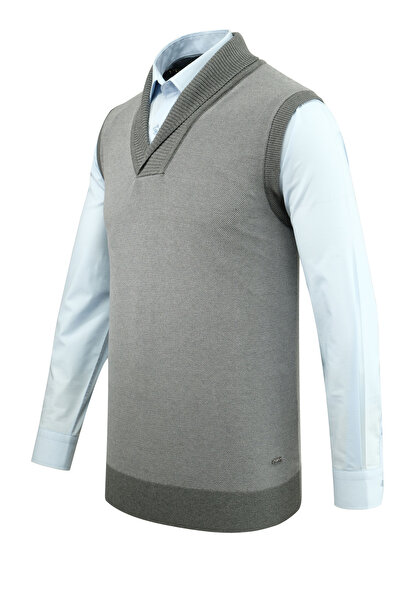 Çizgi Triko Men's Shawl Collar Knitwear Sweater with Dot Pattern Classic Fit - 5250H