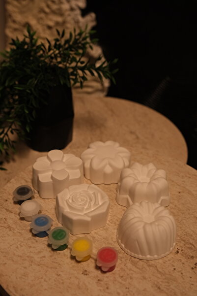 Psymera Hobi Atölyesi 5’li Çiçek Figürlü Taş Boyama Seti, Boya & Fırça Dahil,...