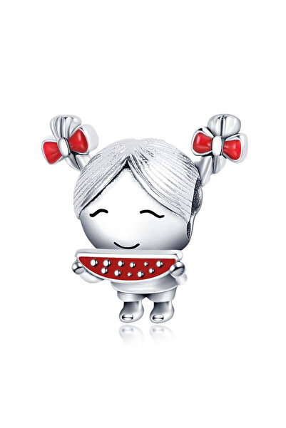 Bijuterii Nadiela Talisman Argint 925, Charm pentru bratari – Fetita cu pepene