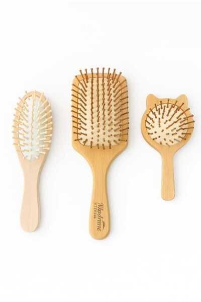 MadameNatural 100% Natural Bamboo Comb Set of 3