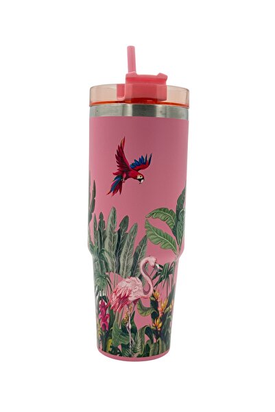 B&D كوب فراغ من بي آند دي مع غطاء ومقبض، لون وردي، 600 مل