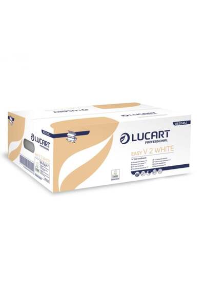 Lucart Prosoape de hârtie pliate Easy V2, albe, 20 pachete/cutie,