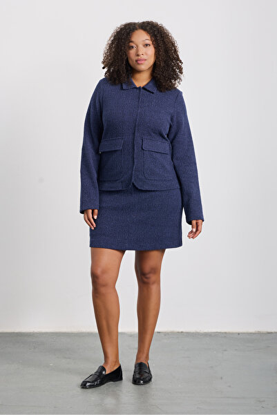 LUOKK CLAYTEN Dokulu Mini Şort Etek Mavi