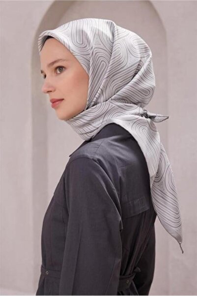 Belli Tivil Pure Silk Scarf 4209 - 04 Gray Abstract Pattern