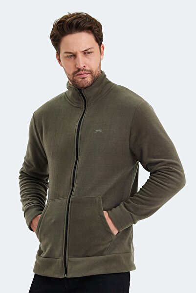 Slazenger Comfortable Khaki Polar Hooded Men's Sweatshirt Khaki