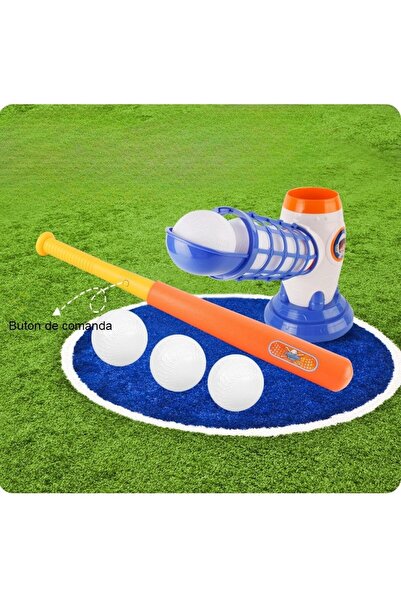 dalip Interactive Baseball Game with Ball Launcher, Bat and 5 Balls, Multicolor
