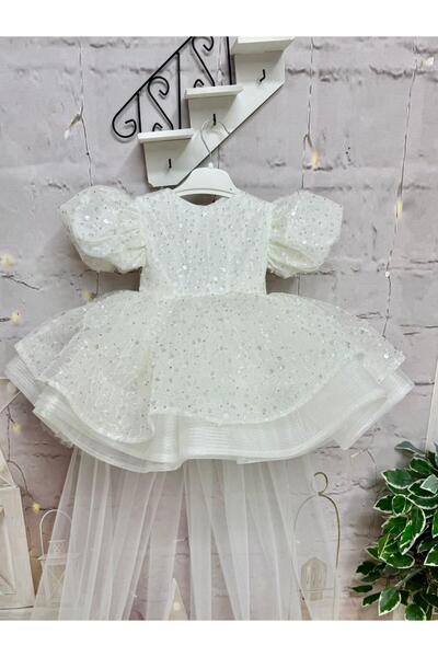 Hly Karol Tasarım Rochie pentru fetiță cu piatră albă, rochie pentru ziua de naștere, rochie pentru ședințe foto, potrivită pentru 0-13 ani