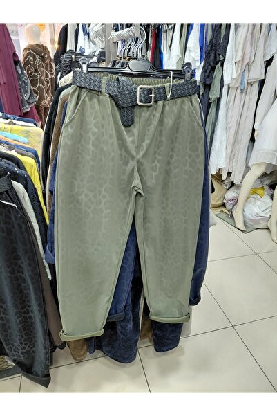 Tuana Otantik Leopar Desen Süet Görünümlü Pantolon