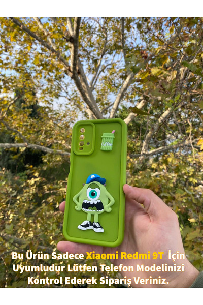 Merwish Xiaomi Redmi 9T Uyumlu Sevimli Canavar 3D Figürlü Darbe Korumalı Sili...