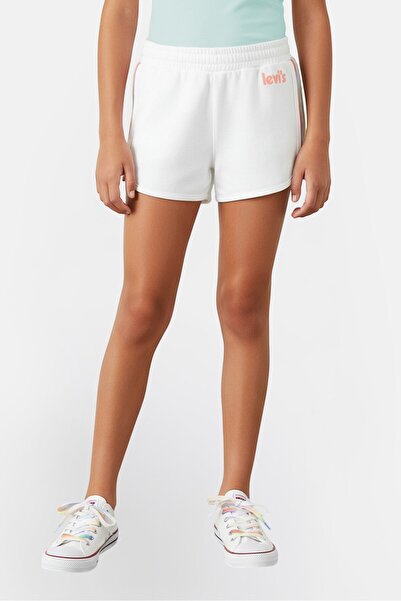 Levi's Kids Girl Brand Logo Knit Shorts, White