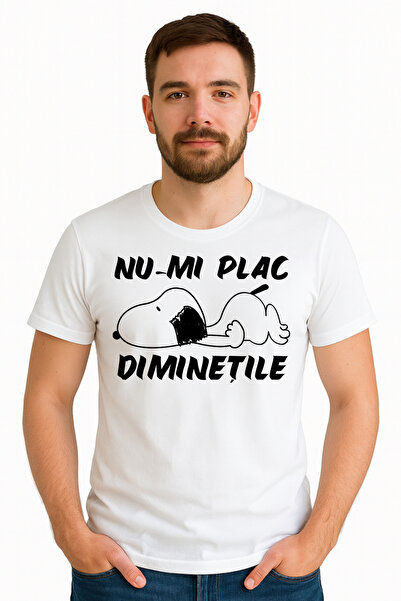 OEM Tricou barbat Nu-mi plac diminetile, 100% bumbac