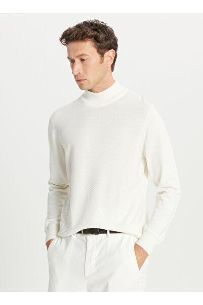 ALTINYILDIZ CLASSICS Yarım balıkçı Yaka Standart Ekru Erkek Kazak ACE049261272_EKR