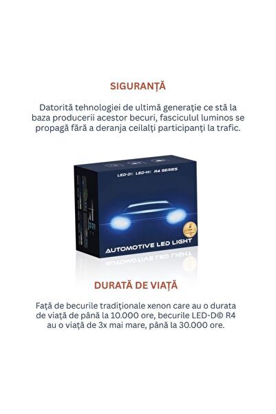 Lusmar Set 2 Becuri auto, Kit LED D1S LED-D© 6000k 10000 lumeni 70W / set Canbus - fara eroare, LUSMAR™