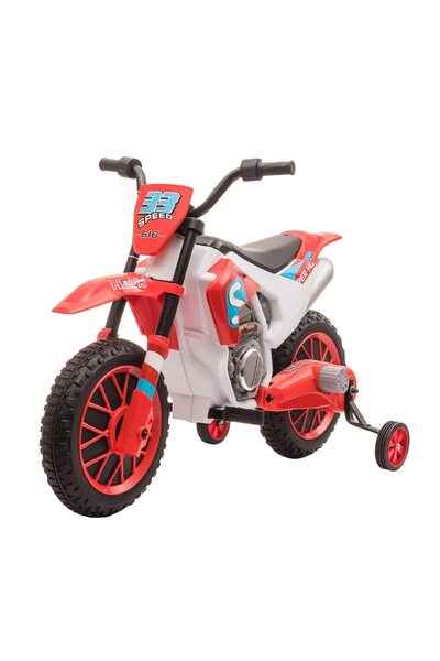 MACVI Red Motorcycle with Training Wheels