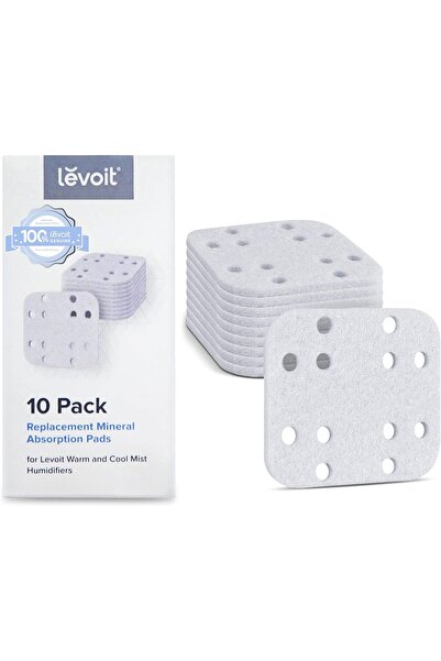 Levoit Replacement Humidifier Filters — Metal Absorbent Pad, White, 10 pcs (24×18 cm)