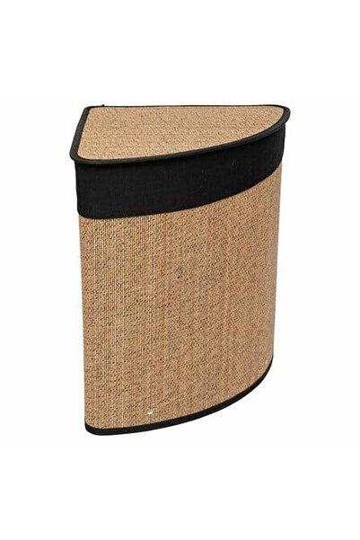 Other Coș de rufe de colț din bambus și material textil negru 48L