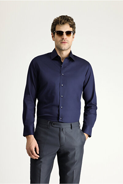 Kiğılı Long Sleeve Slim Fit Slim Fit Classic Cotton Shirt