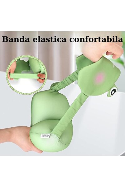 Stef's Cat Sleeping Mask, 2 in 1, with Headrest, Made of Memory Foam and Cotton, Frog Model, Green