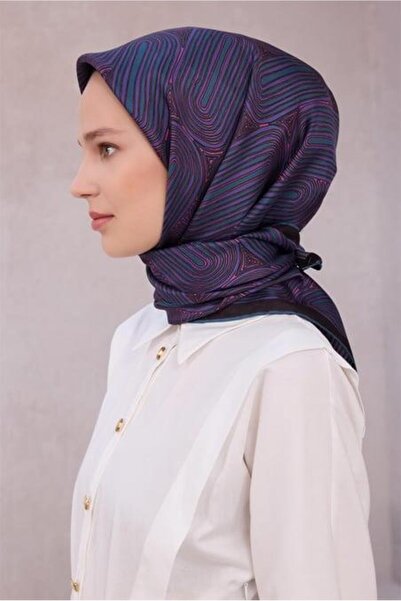 Belli Τίβιλι Αγνό Μετάξι Μαντήλι 4209 - 56 Σκούρο Μωβ Αφηρημένο Σχέδιο