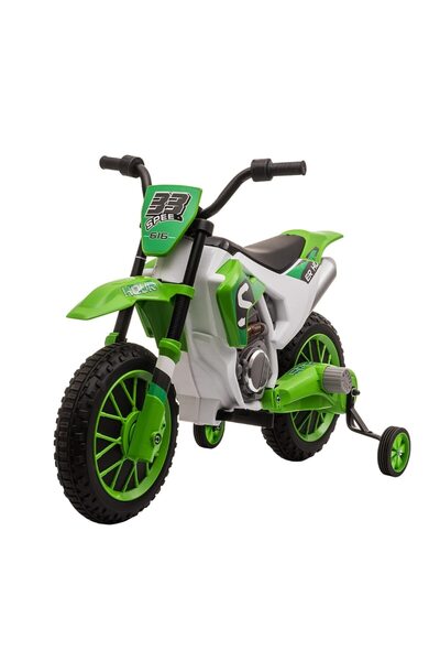 MACVI Green Motorcycle with Training Wheels
