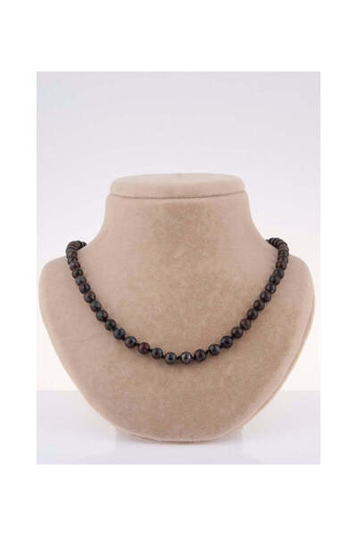 Safnaturel قلادة من الحجر الطبيعي معقودة مقاس 6 مم من أزوريت