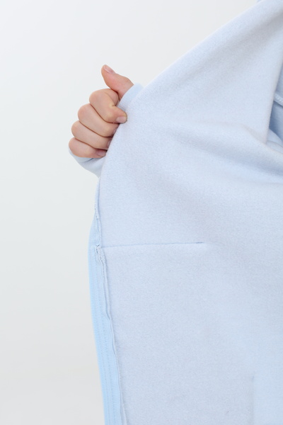 Tight Lady Cardigan pentru fetiță din bumbac organic 100%, cu 3 fire de lână, cu glugă, cu fermoar, cu buzunar cangur