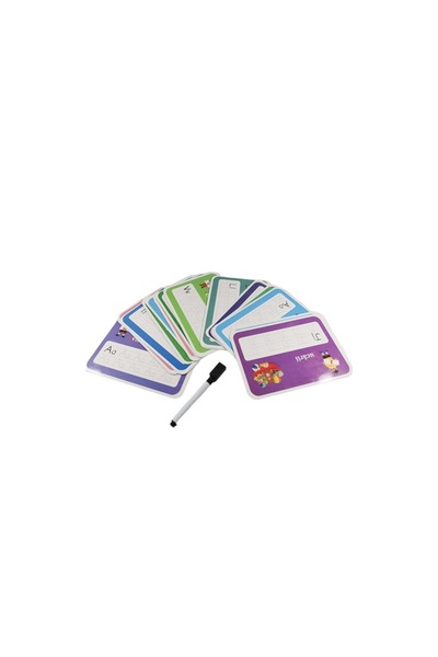 Doty Exercise game "Write Again" - letters model, 18 double-sided boards, washable marker & eraser, 16x11