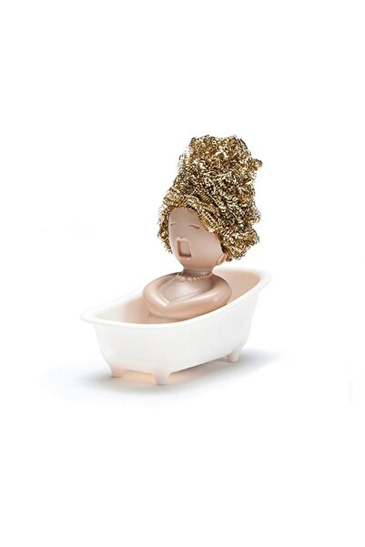 Flippy Dish Sponge Holder for Sponge/Wire, Tub Model, White/Beige