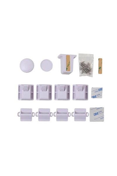 Edman Magnetic Safety Lock Set - 4 pcs Magnetic Locks for Drawers and Cabinet Doors, 1 Key