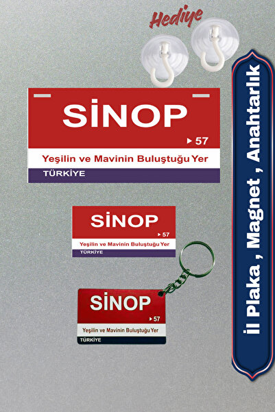 DURUSA Placă decorativă retro "Sinop", Magnet retro, breloc cm, Semn decorati...