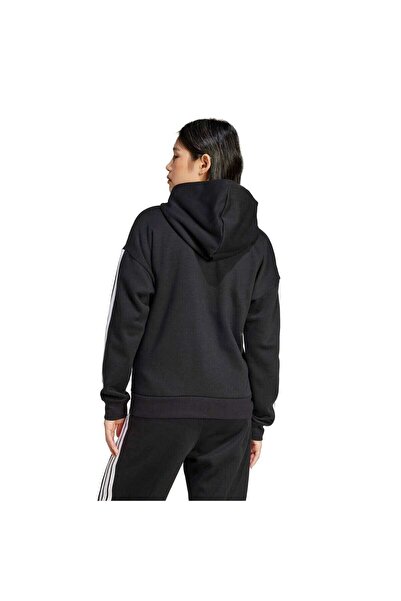 adidas 3 Stripes Fleece Kadın Kapüşonlu Ceket