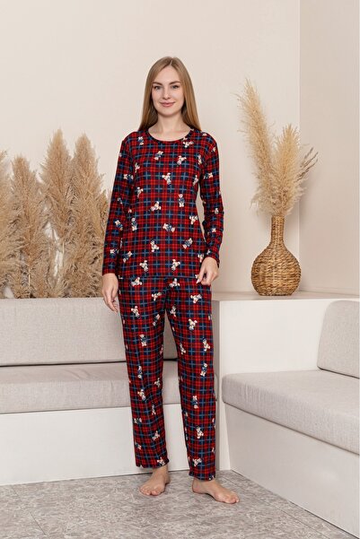 MİSS ELİZZA 652 Suede Pajama Set with Bear