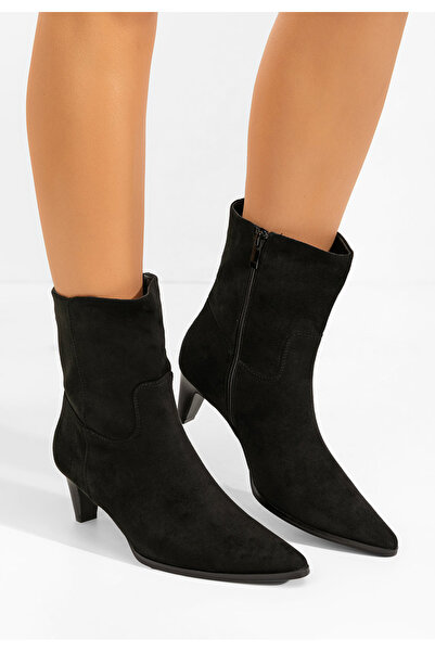 B T Shoes Botine cu toc subtire Cendira negre
