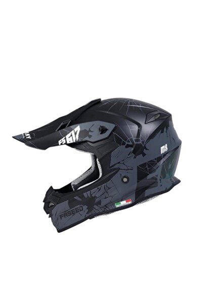 Sway Crak Full Face Tam Korumalı Kask (XL/61-62cm) Siyah - Gri