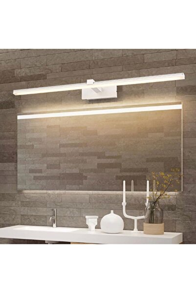 Aptel Wall lamp, LED light, cool white, 12W, steel+aluminum, white, 50.5x8.4 cm