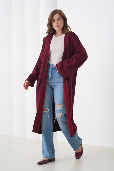 MAMAYAGA Жіночий максі-светр з довгими рукавами та кишенями, що підходить для...