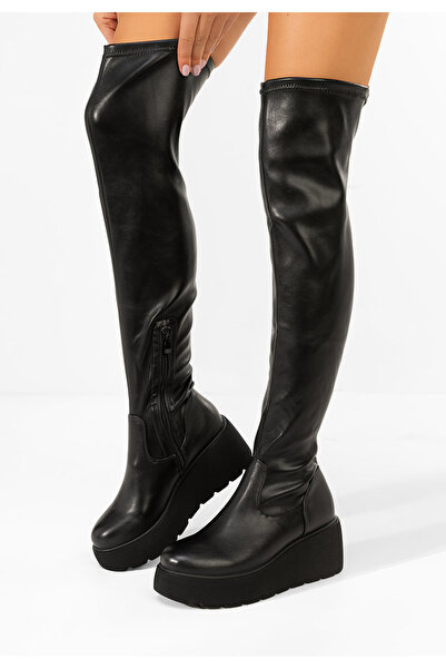 B T Shoes Cizme lungi peste genunchi Adeona negre