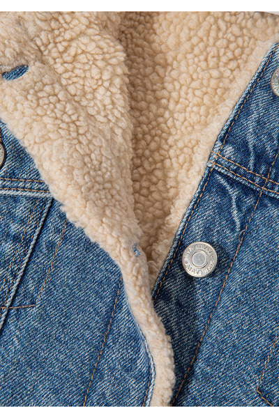 Mavi Atlas 90lar Suni Kürklü Açık Jean Ceket Regular Fit / Normal Kesim 6111403-90875