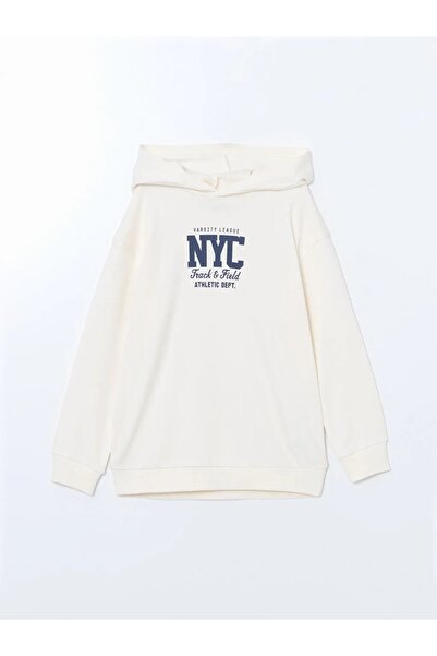 LC Waikiki LCW Kids Ekru Kapüşonlu Erkek Çocuk Tişört