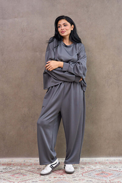 KÜÇÜĞÜM BUTİK Gray Casual Double Set