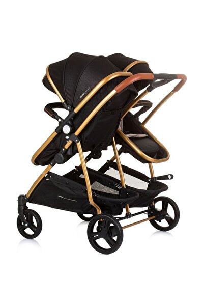 Chipolino Duo Smart 2 in 1 twin stroller obsidian gold
