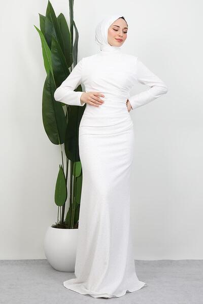 GİYZAMİLA Stone Asena Dress White