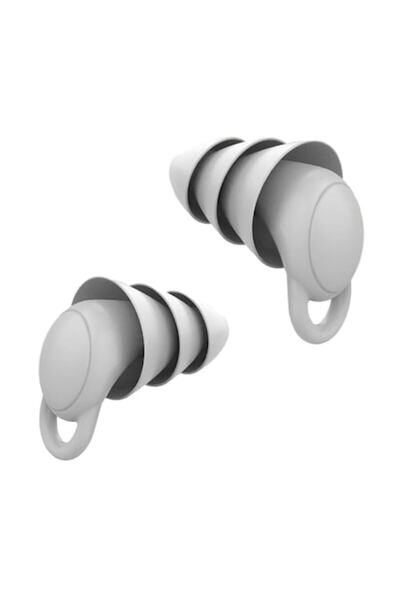Edman Set of 2 earplugs, nano 3D silicone, reusable, 40dB noise reduction, waterproof, Gray