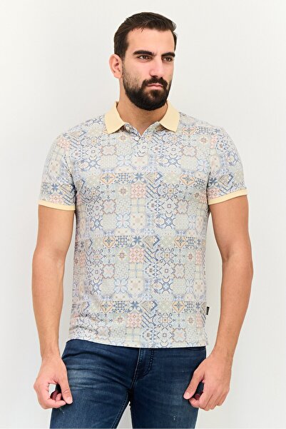 Levi's Men Regular Fit Allover Print Short Sleeve Casual Polo Shirt, Multicolor