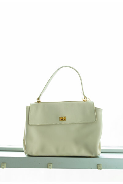 Eataly Shoes Casual Leather Bag with Flap and Long Strap Beige