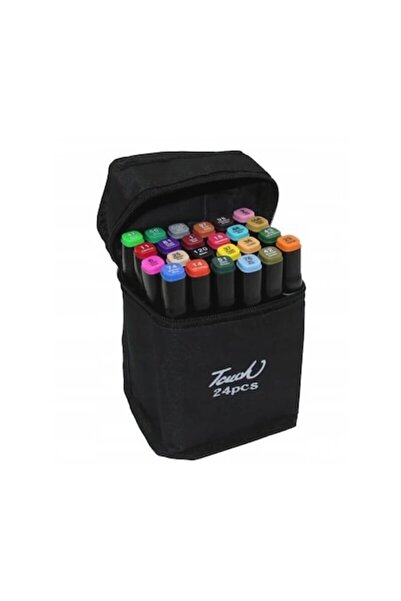 Edman Set 24 markere, vârf fin și lat, geantă de depozitare, multicolore