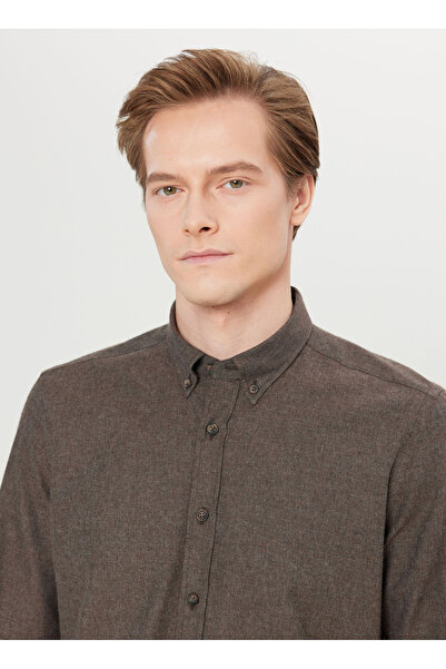 ALTINYILDIZ CLASSICS Мъжка риза с тънък крой и копчета ACE020261519_KHV